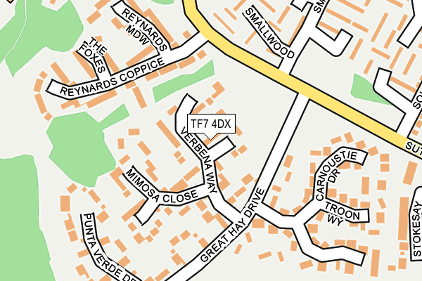 TF7 4DX map - OS OpenMap – Local (Ordnance Survey)