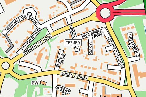 TF7 4ED map - OS OpenMap – Local (Ordnance Survey)