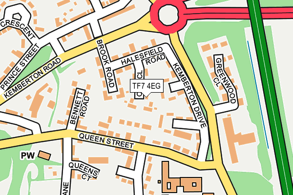 TF7 4EG map - OS OpenMap – Local (Ordnance Survey)