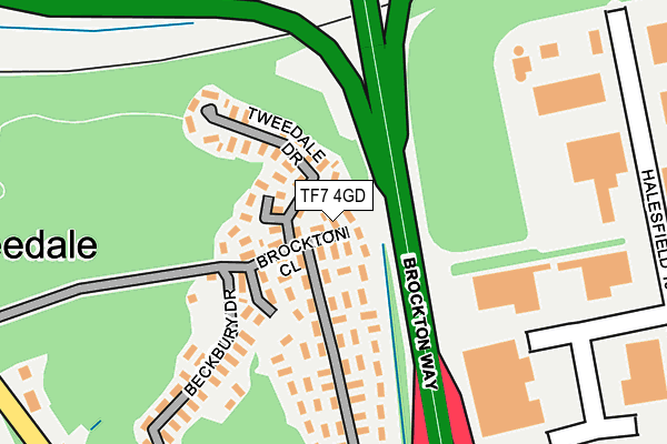 TF7 4GD map - OS OpenMap – Local (Ordnance Survey)