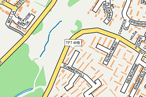 TF7 4HB map - OS OpenMap – Local (Ordnance Survey)