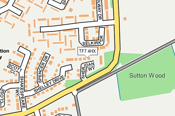 TF7 4HX map - OS OpenMap – Local (Ordnance Survey)