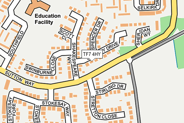 TF7 4HY map - OS OpenMap – Local (Ordnance Survey)