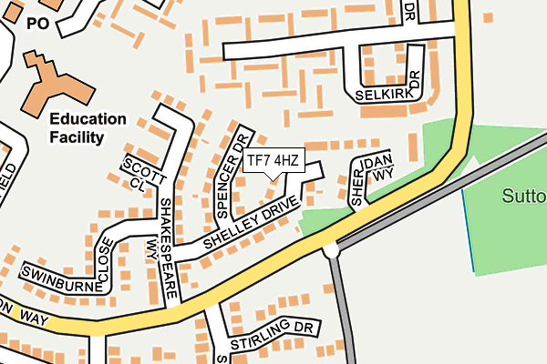 TF7 4HZ map - OS OpenMap – Local (Ordnance Survey)