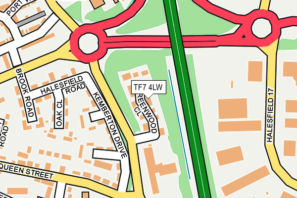 TF7 4LW map - OS OpenMap – Local (Ordnance Survey)