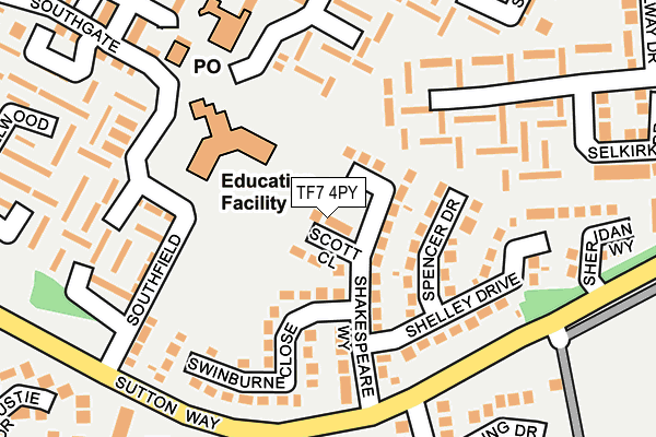 TF7 4PY map - OS OpenMap – Local (Ordnance Survey)