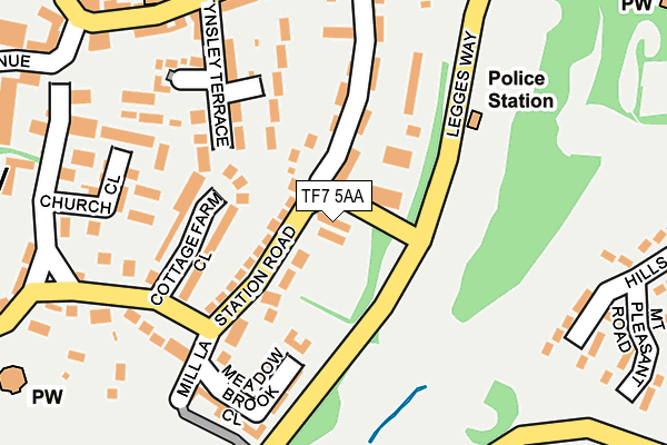 TF7 5AA map - OS OpenMap – Local (Ordnance Survey)