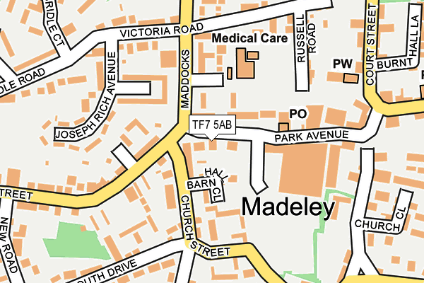 TF7 5AB map - OS OpenMap – Local (Ordnance Survey)