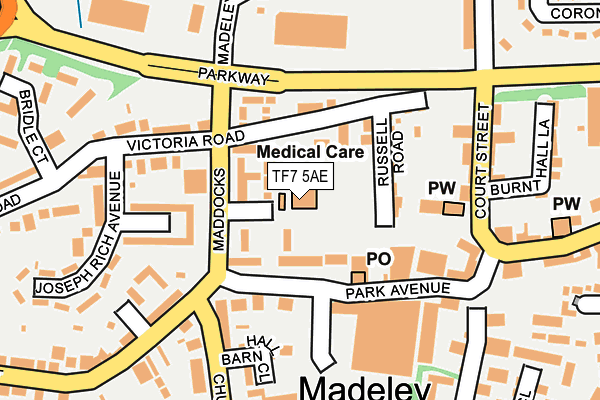 TF7 5AE map - OS OpenMap – Local (Ordnance Survey)