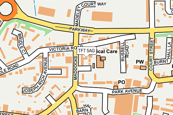 TF7 5AG map - OS OpenMap – Local (Ordnance Survey)