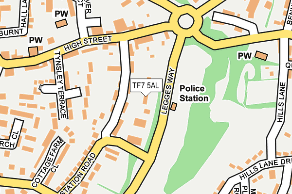 TF7 5AL map - OS OpenMap – Local (Ordnance Survey)