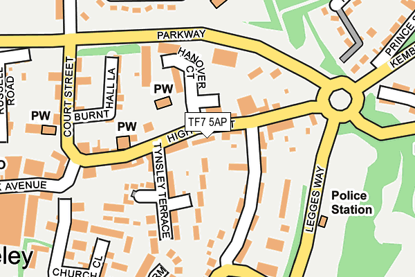 TF7 5AP map - OS OpenMap – Local (Ordnance Survey)