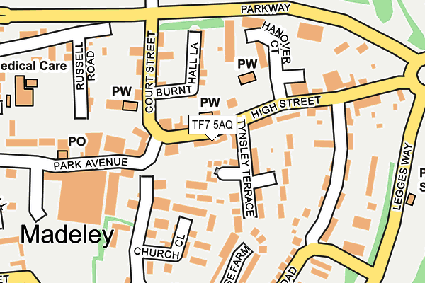 Map of PIZZA TIME MADELEY LIMITED at local scale