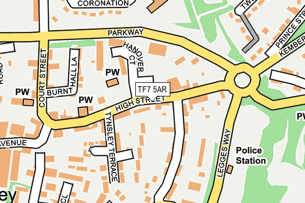 TF7 5AR map - OS OpenMap – Local (Ordnance Survey)