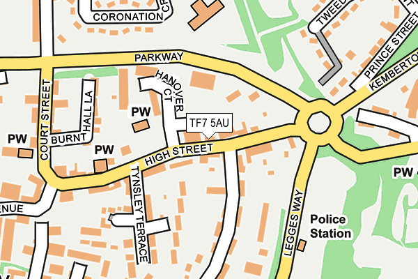 TF7 5AU map - OS OpenMap – Local (Ordnance Survey)