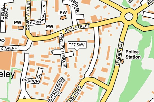 TF7 5AW map - OS OpenMap – Local (Ordnance Survey)