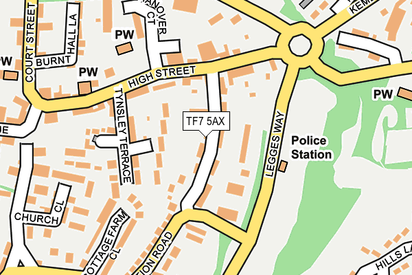 TF7 5AX map - OS OpenMap – Local (Ordnance Survey)