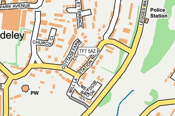 TF7 5AZ map - OS OpenMap – Local (Ordnance Survey)