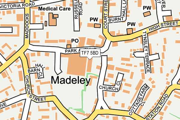 TF7 5BD map - OS OpenMap – Local (Ordnance Survey)