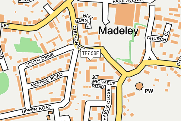 TF7 5BF map - OS OpenMap – Local (Ordnance Survey)