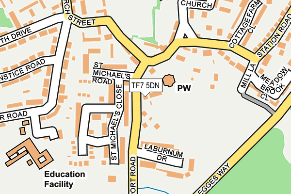 TF7 5DN map - OS OpenMap – Local (Ordnance Survey)