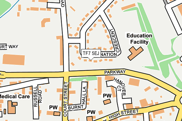 TF7 5EJ map - OS OpenMap – Local (Ordnance Survey)