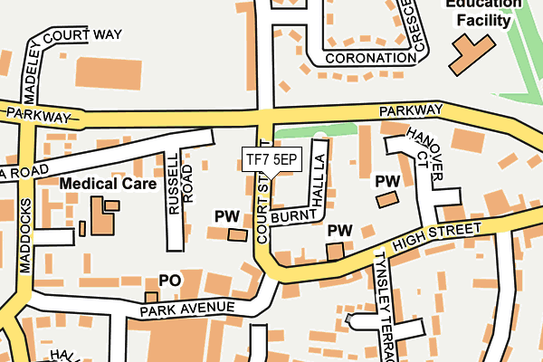 TF7 5EP map - OS OpenMap – Local (Ordnance Survey)
