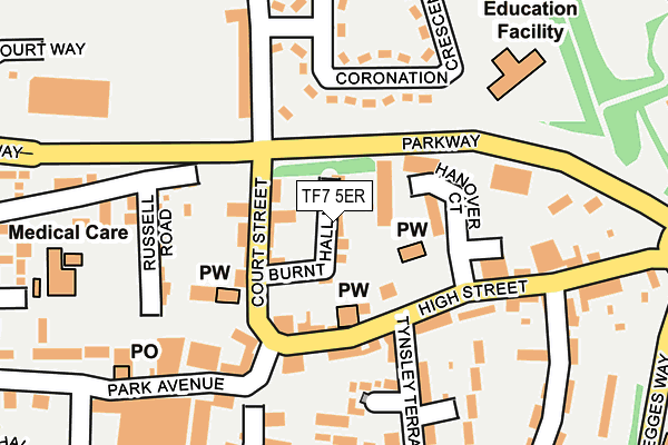 TF7 5ER map - OS OpenMap – Local (Ordnance Survey)