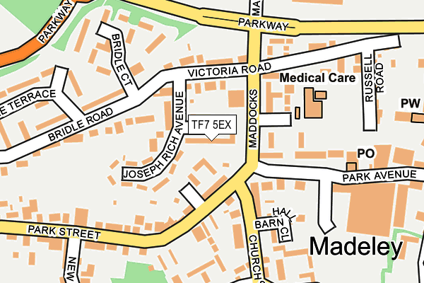 TF7 5EX map - OS OpenMap – Local (Ordnance Survey)