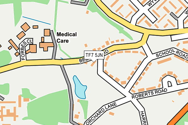 TF7 5JN map - OS OpenMap – Local (Ordnance Survey)