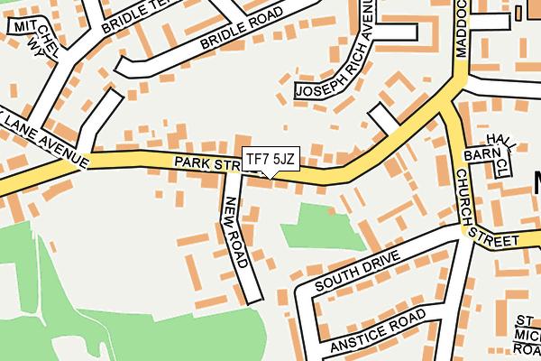TF7 5JZ map - OS OpenMap – Local (Ordnance Survey)