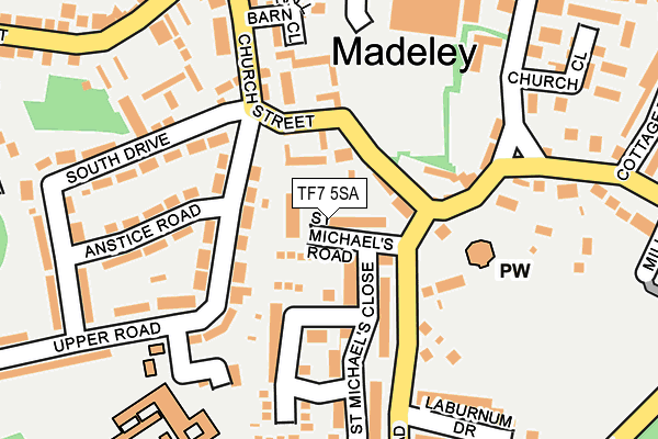TF7 5SA map - OS OpenMap – Local (Ordnance Survey)