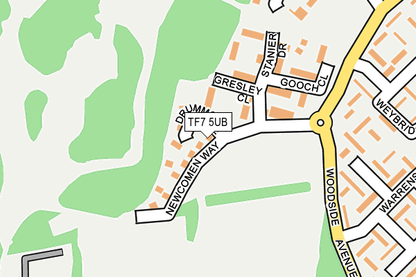 TF7 5UB map - OS OpenMap – Local (Ordnance Survey)