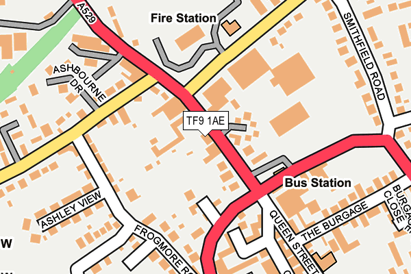 TF9 1AE map - OS OpenMap – Local (Ordnance Survey)