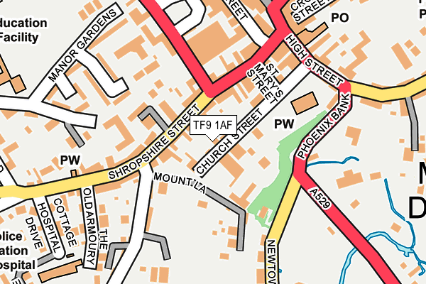 TF9 1AF map - OS OpenMap – Local (Ordnance Survey)