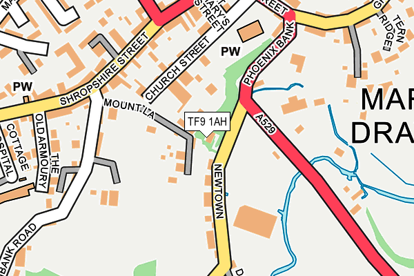 TF9 1AH map - OS OpenMap – Local (Ordnance Survey)