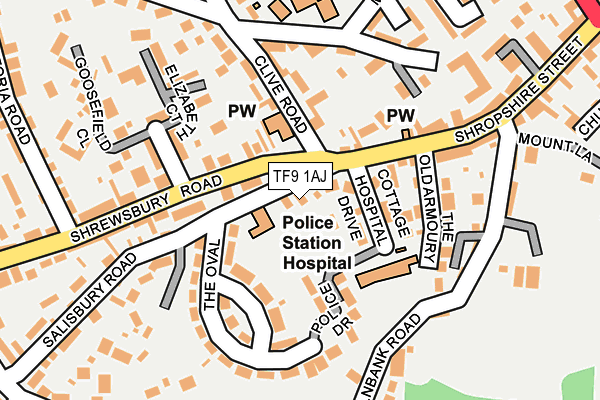 TF9 1AJ map - OS OpenMap – Local (Ordnance Survey)