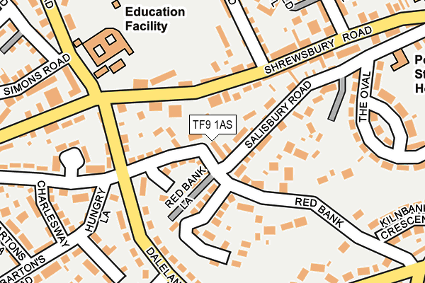 TF9 1AS map - OS OpenMap – Local (Ordnance Survey)