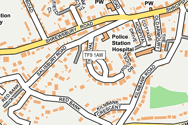 TF9 1AW map - OS OpenMap – Local (Ordnance Survey)