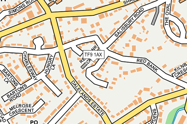 TF9 1AX map - OS OpenMap – Local (Ordnance Survey)