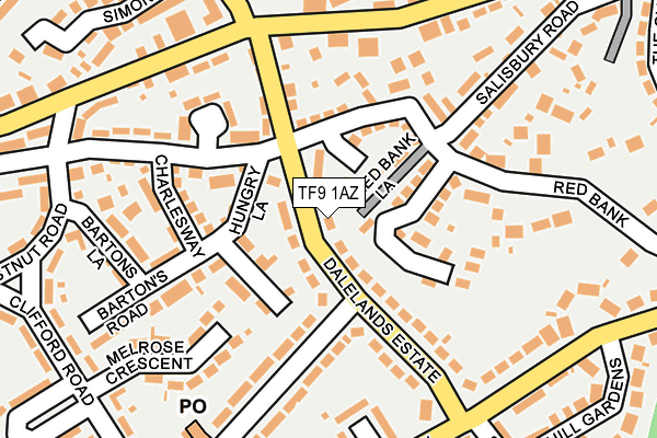 TF9 1AZ map - OS OpenMap – Local (Ordnance Survey)