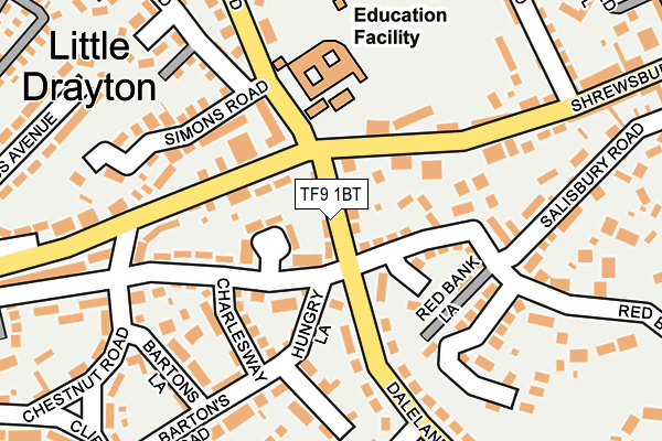 TF9 1BT map - OS OpenMap – Local (Ordnance Survey)