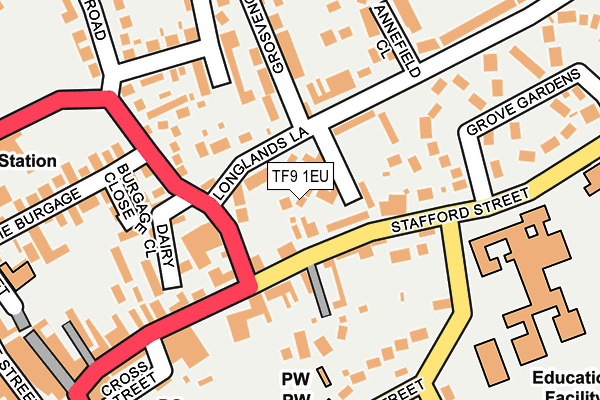 TF9 1EU map - OS OpenMap – Local (Ordnance Survey)