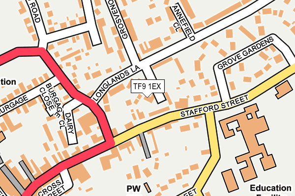 TF9 1EX map - OS OpenMap – Local (Ordnance Survey)