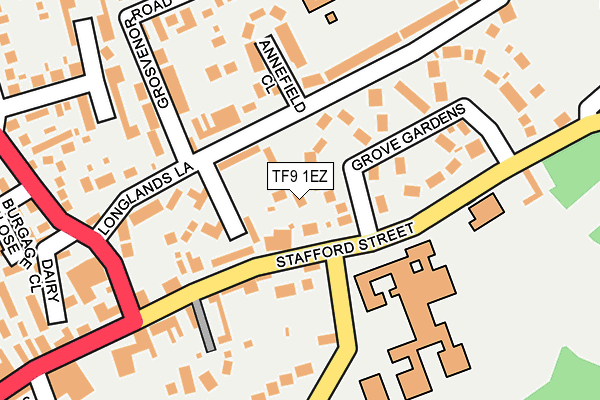 TF9 1EZ map - OS OpenMap – Local (Ordnance Survey)