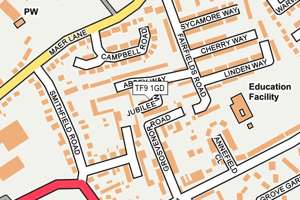 TF9 1GD map - OS OpenMap – Local (Ordnance Survey)