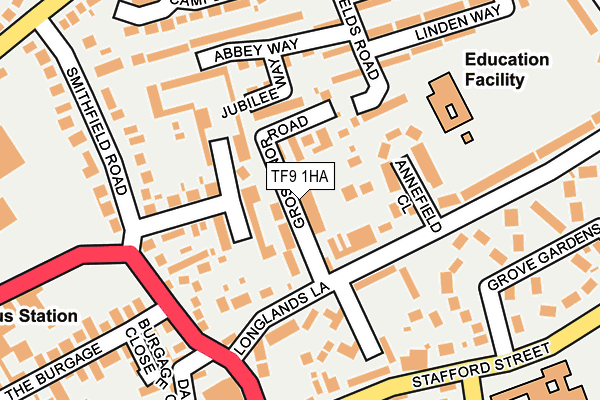 TF9 1HA map - OS OpenMap – Local (Ordnance Survey)