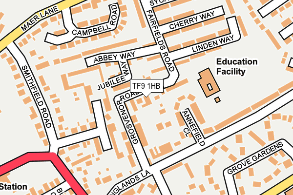 TF9 1HB map - OS OpenMap – Local (Ordnance Survey)