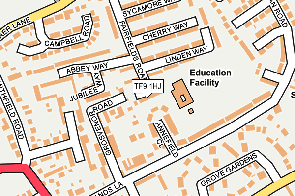 TF9 1HJ map - OS OpenMap – Local (Ordnance Survey)