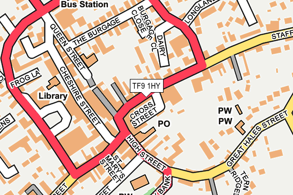TF9 1HY map - OS OpenMap – Local (Ordnance Survey)